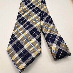 Men's Nautica Wearhouse‎ Regular Yellow And Blue Plaid Neck Tie NWT